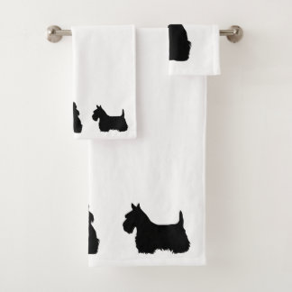 Scottish Terrier/Silhouette - Wählen Sie Ihre eige Badhandtuch Set