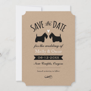 Scottish Terrier Silhouetten Wedding Save the Date