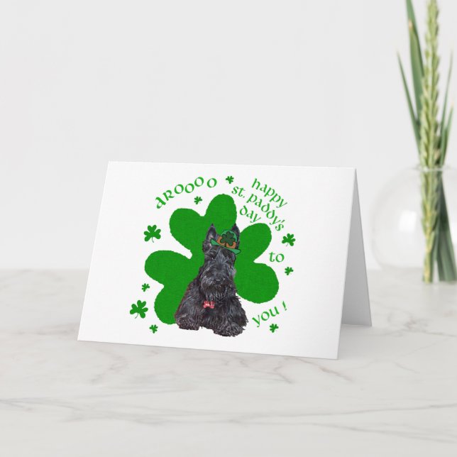 Scottish Terrier St. Paddys Day Karte (Vorderseite)
