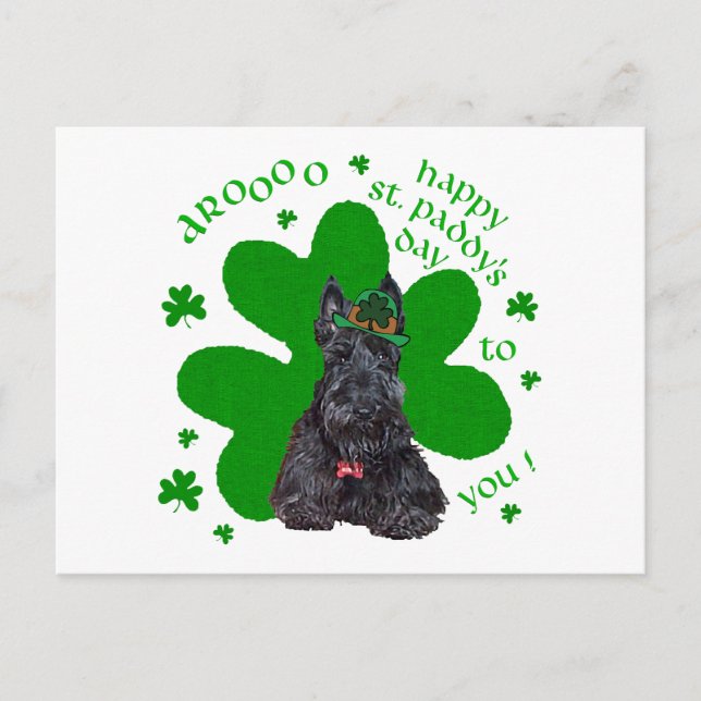 Scottish Terrier St. Paddys Day Postkarte (Vorderseite)