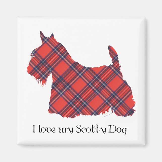 Scottish Terrier Stewart Tartan Magnet (Vorne)
