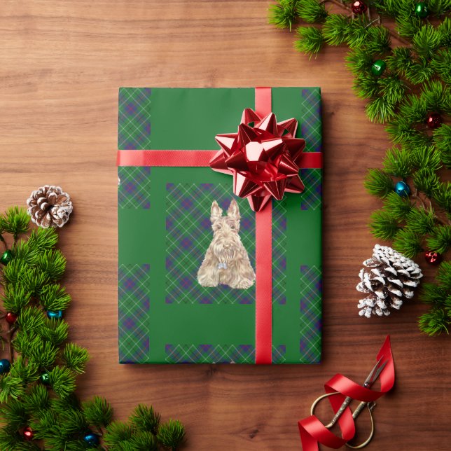 Scottish Terrier Tartan Geschenkpapier (Feiertagsgeschenk)