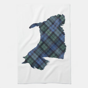 Scottish Terrier Tartan Silhouette Küchentuch