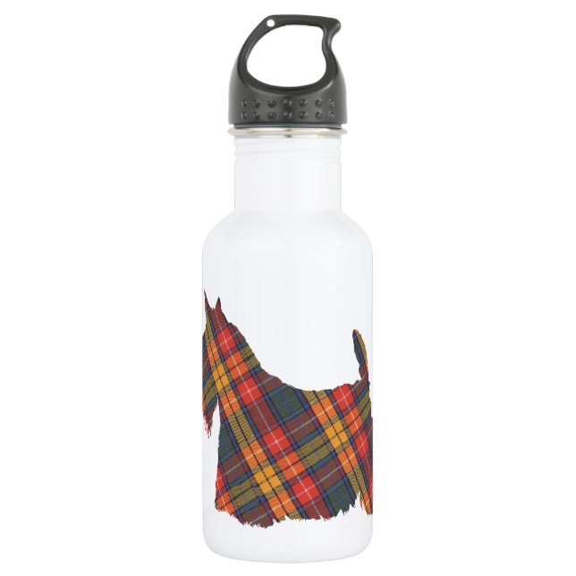 Scottish Terrier Tartan Silhouette Trinkflasche (Vorderseite)