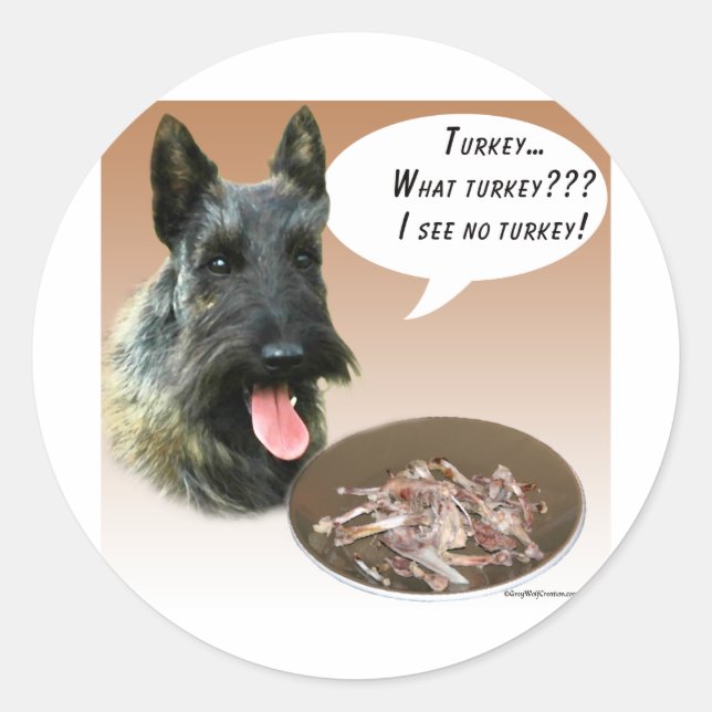 Scottish Terrier Türkei Runder Aufkleber (Vorderseite)