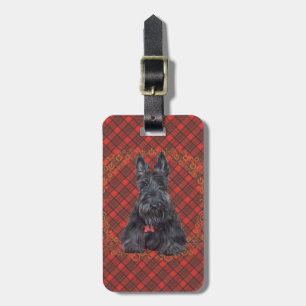 Scottish Terrier über Tartan Gepäckanhänger