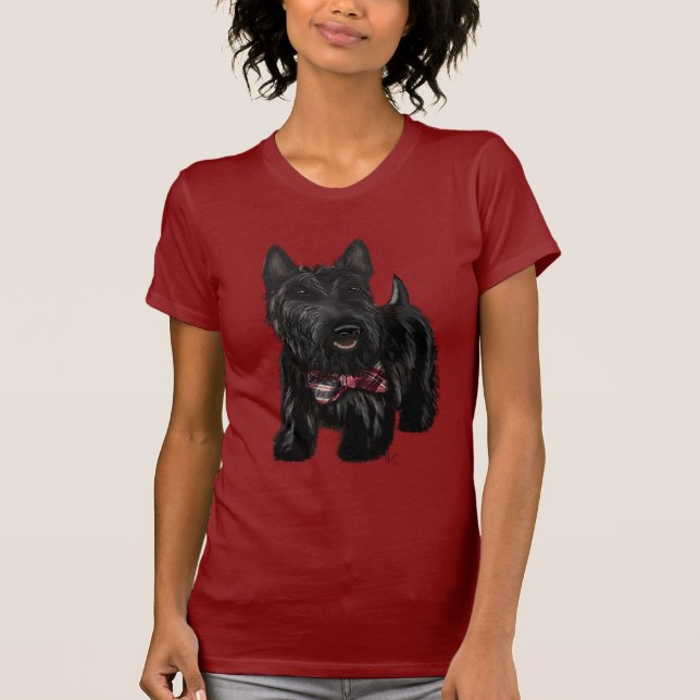 Scottish Terrier und Bow T-Shirt (Vorderseite)