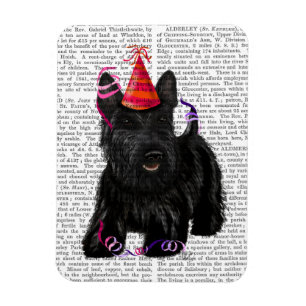 Scottish Terrier und Party Hat Magnet