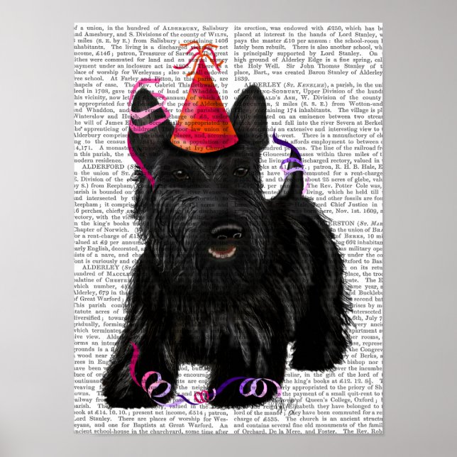 Scottish Terrier und Party Hat Poster (Vorne)