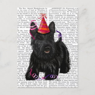 Scottish Terrier und Party Hat Postkarte
