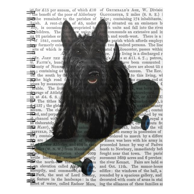 Scottish Terrier und Skateboard Notizblock (Vorderseite)