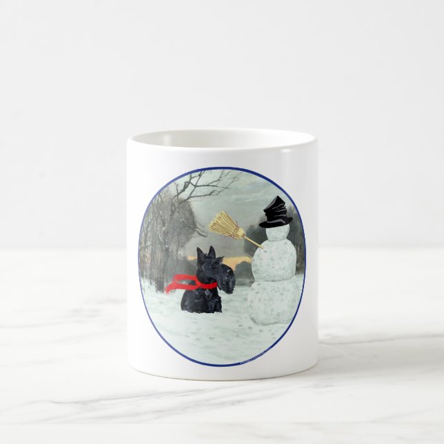 Scottish Terrier und Snowman Tasse (Mittel)