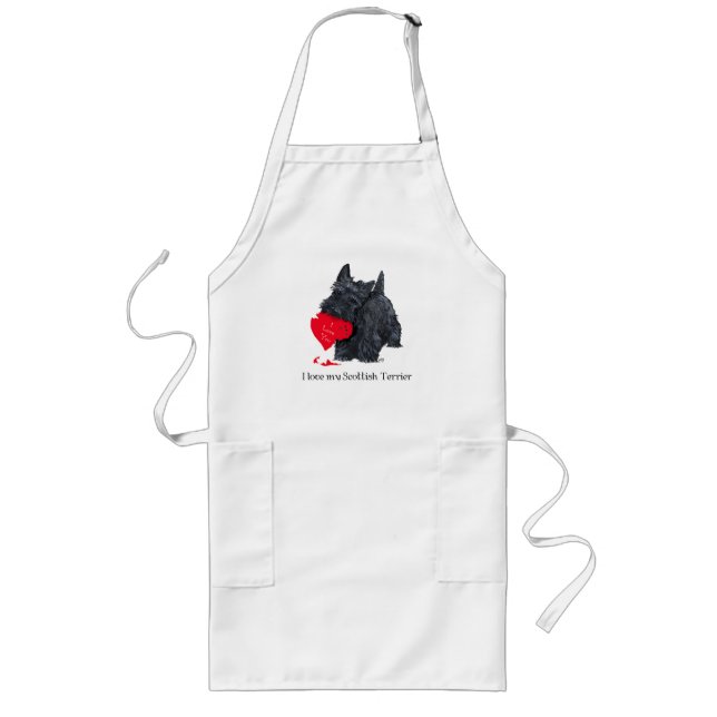 Scottish Terrier Valentine Lange Schürze (Vorne)