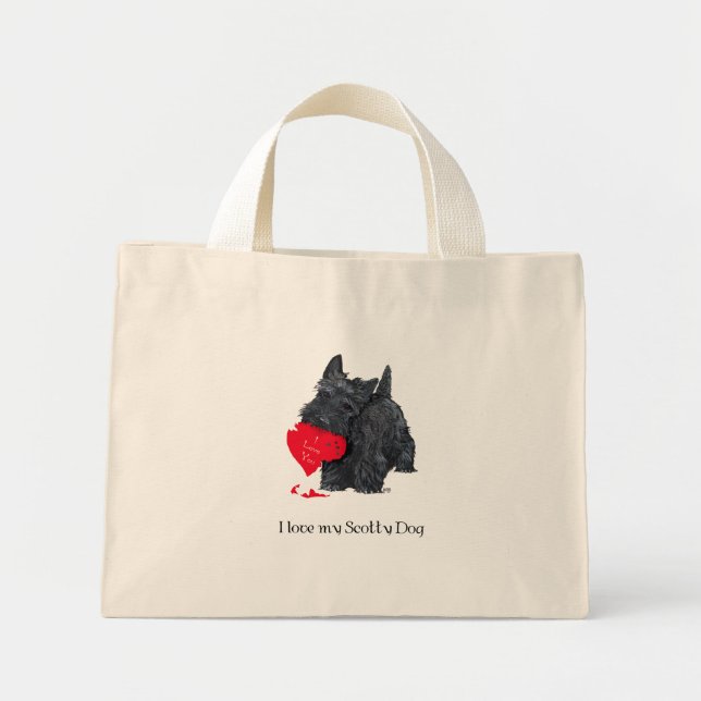 Scottish Terrier Valentine Mini Stoffbeutel (Vorne)