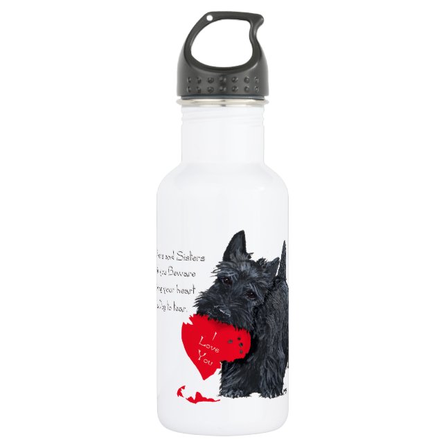 Scottish Terrier Valentine Trinkflasche (Vorderseite)