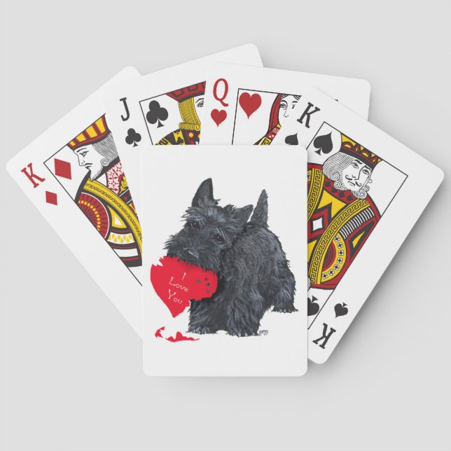 Scottish-Terrier-Valentinsgruß Spielkarten (Rückseite)