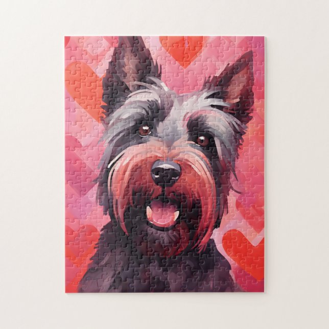 Scottish Terrier Valentinstag Puzzle (Vertikal)
