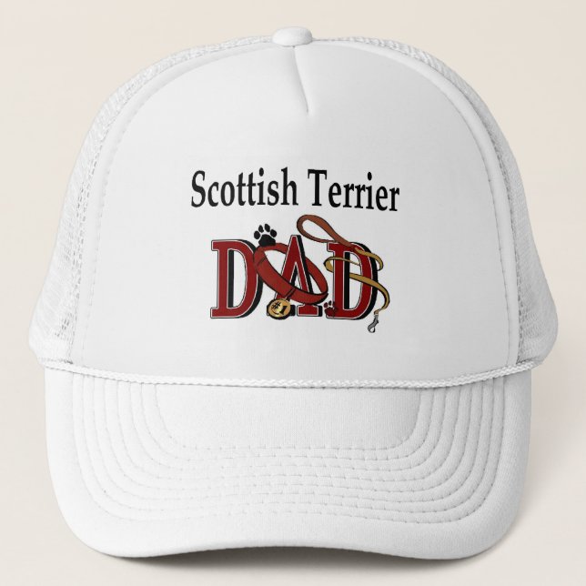 Scottish Terrier Vater Hat Truckerkappe (Vorderseite)