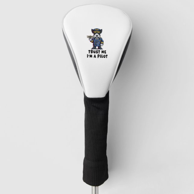 Scottish Terrier Vertrau Mir Ich Bin Ein Pilot Golf Headcover (Vorderseite)