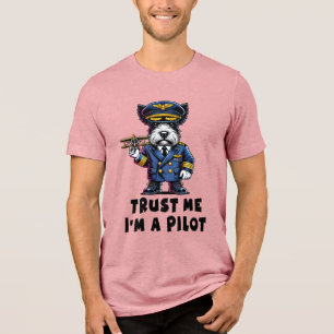 Scottish Terrier Vertrau mir ich bin ein Pilot Tri-Blend Shirt