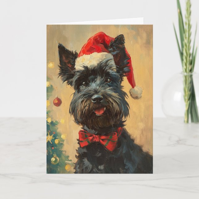 Scottish Terrier Vintag personalisiert Weihnachten (Vorderseite)