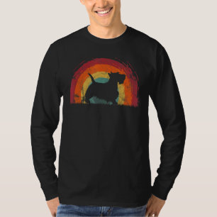 Scottish Terrier Vintag Rainbow Dog Men Women T-Shirt