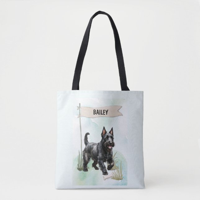 Scottish Terrier Watercolor Personalized Dog (Vorderseite)