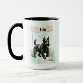 Scottish Terrier Watercolor Personalized Dog Tasse