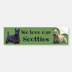 Scottish Terrier, We Liebe unsere, Weiß/Schwarz Autoaufkleber