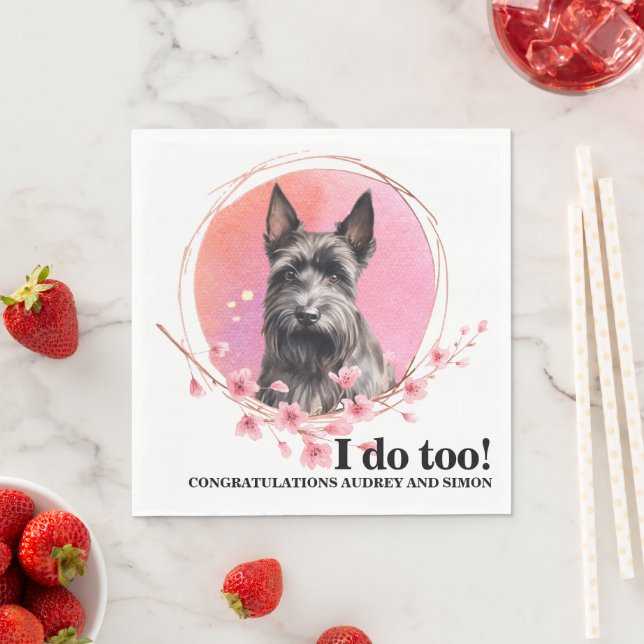 Scottish Terrier Wedding Napkins mit Hogs Foto Serviette (Beispiel)