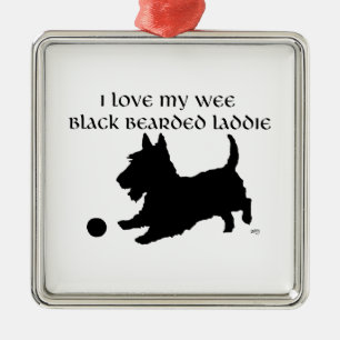 Scottish Terrier - Wee Black Bartded Laddie Ornament Aus Metall