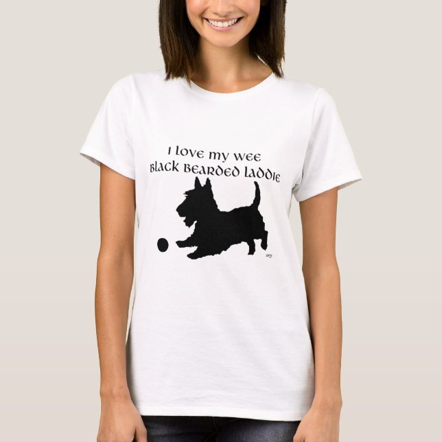 Scottish Terrier - Wee Black Bartded Laddie T-Shirt (Vorderseite)