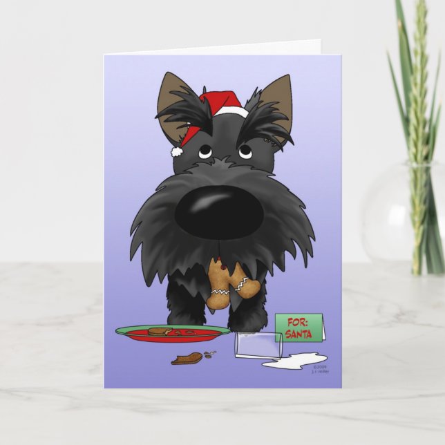 Scottish-Terrier-Weihnachten Feiertagskarte (Vorderseite)