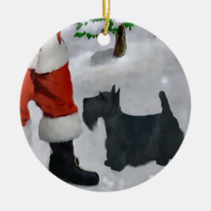 Scottish-Terrier-Weihnachtsbaum-Verzierung Keramikornament