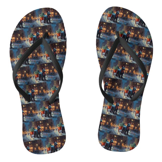 Scottish Terrier Weihnachtsfeiersaison Flip Flops (Fußbett)