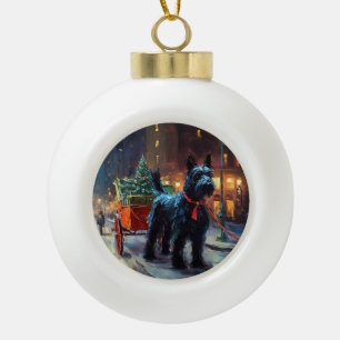 Scottish Terrier Weihnachtsfeiersaison Keramik Kugel-Ornament