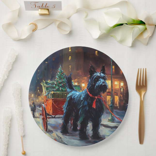 Scottish Terrier Weihnachtsfeiersaison Pappteller (Hochzeit)
