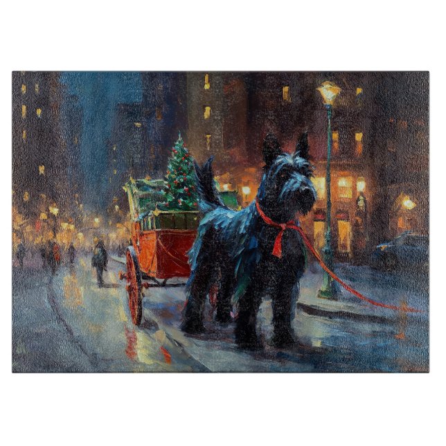 Scottish Terrier Weihnachtsfeiersaison Schneidebrett (Vorderseite)