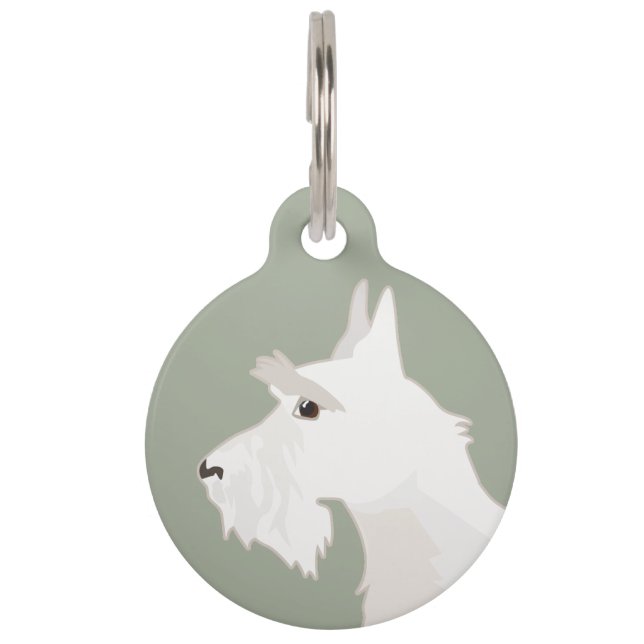 Scottish Terrier Wheaten Basic Breed Sihouette Haustiermarke (Vorderseite)