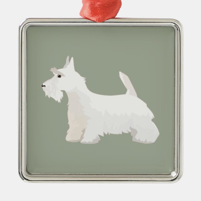 Scottish Terrier Wheaten Basic Breed Sihouette Ornament Aus Metall (Vorne)