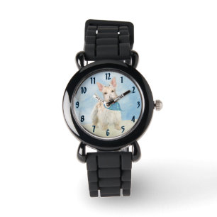Scottish Terrier Wheaten Dog Malerei Original Art Armbanduhr