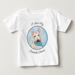 Scottish Terrier Wheaten Dog Malerei Original Art Baby T-shirt