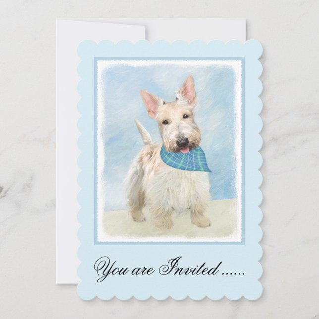 Scottish Terrier Wheaten Dog Malerei Original Art Einladung (Vorderseite)