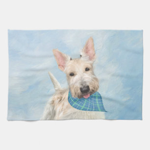 Scottish Terrier Wheaten Dog Malerei Original Art Geschirrtuch