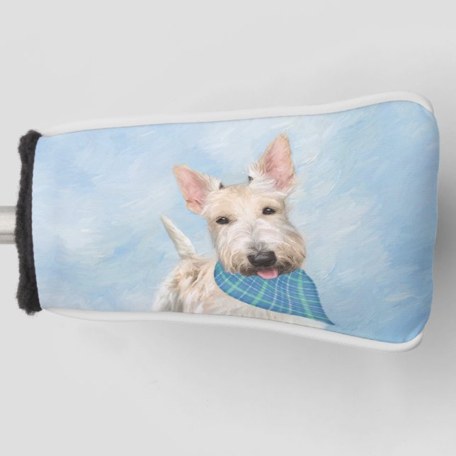Scottish Terrier Wheaten Dog Malerei Original Art Golf Headcover (Vorderseite)