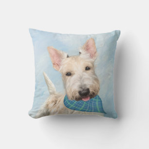 Scottish Terrier Wheaten Dog Malerei Original Art Kissen