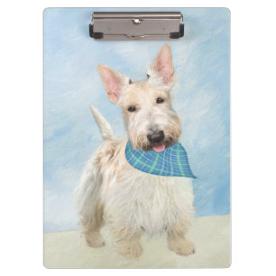 Scottish Terrier Wheaten Dog Malerei Original Art Klemmbrett