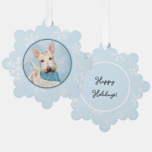 Scottish Terrier Wheaten Dog Malerei Original Art Ornament Karte