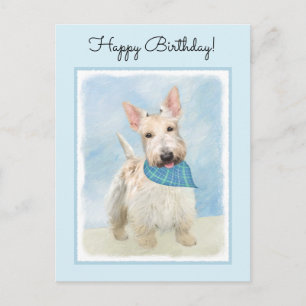 Scottish Terrier Wheaten Dog Malerei Original Art Postkarte