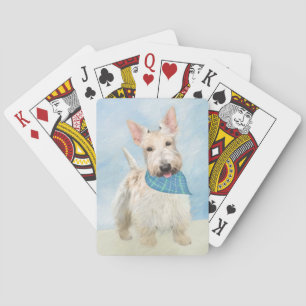 Scottish Terrier Wheaten Dog Malerei Original Art Spielkarten